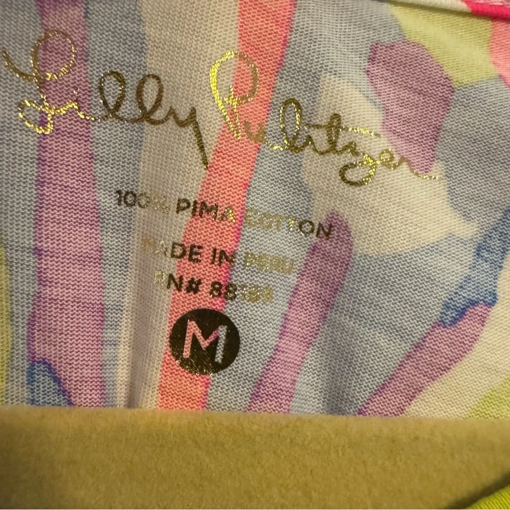 Lilly Pulitzer Marlowe Dress Havin A Blast 3/4 Sleeve Blue Pink Tropical Size M - Picture 4 of 7